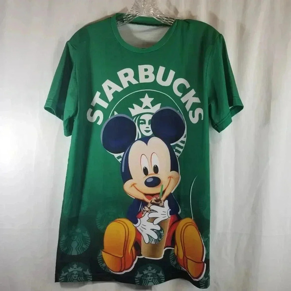 Starbucks Mickey Mouse Shirt Sz M - Picture 1 of 7